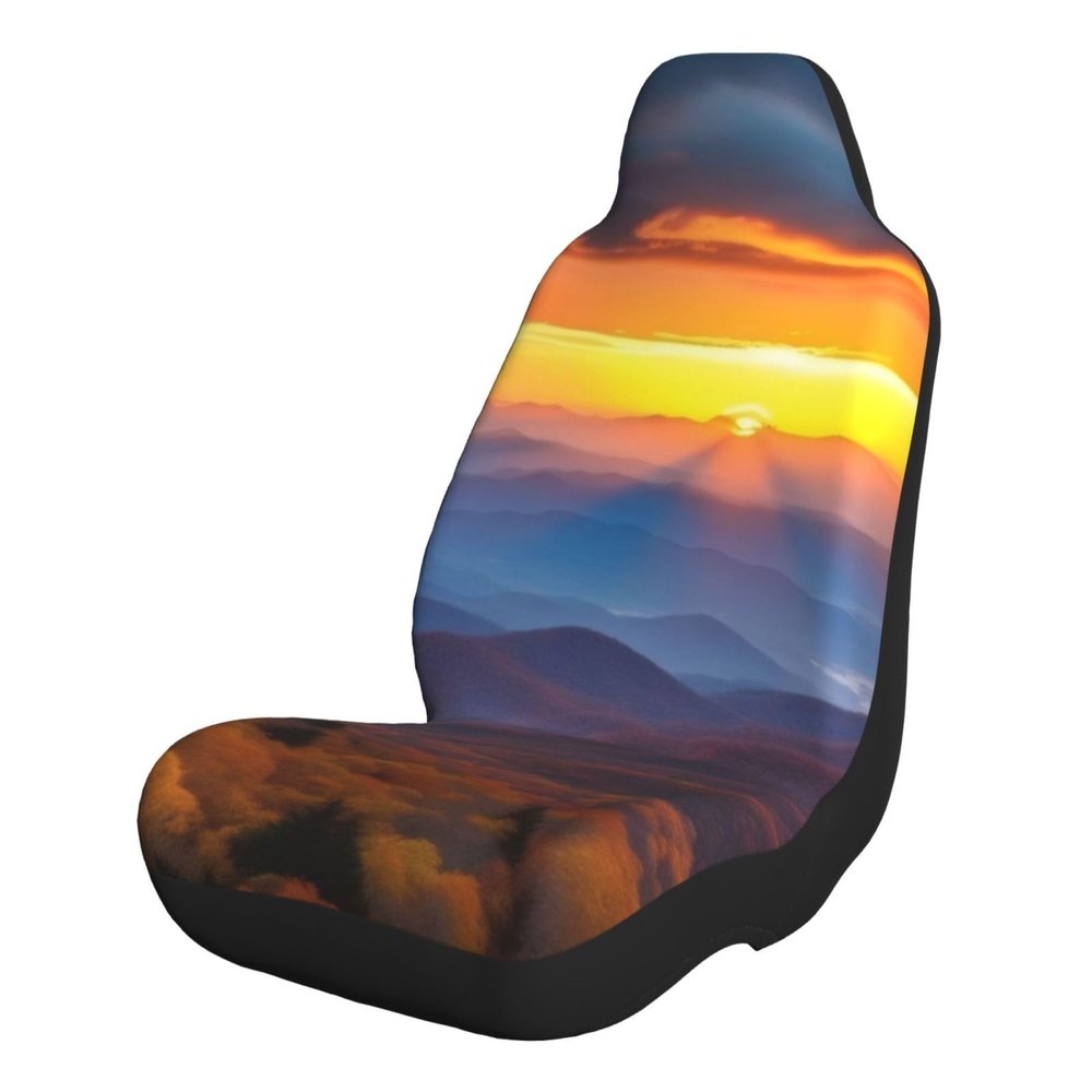 DFEPFKGOKL Cute Blue Ridge Parkway Mountains Universal Front Seat Covers, 2-Piece Set, Soft and Comfortable, for Most Cars, SUVs, and Trucks