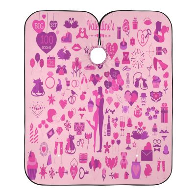 Romantic Icon Valentine's Day Adjustable Hairdressing Cape, Waterproof Salon Cape, 140 x 168 cm