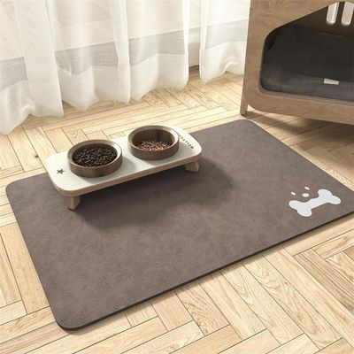 Mateju Dog & Cat Bowl Mat, Non-Slip, Absorbent, Fast-Drying, Puppy Brown, 60 x 90 cm