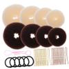 FRCOLOR 8-Piece Donut Bun Maker Set, 40 U-Shaped 5-Hair Bun Makers for Women and Easy Bun Hairstyles view 1
