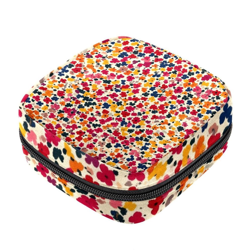 Women's Sanitary Pad Storage Pouch, Period Bag for Teenage Girls, Ditsy Floral Pattern