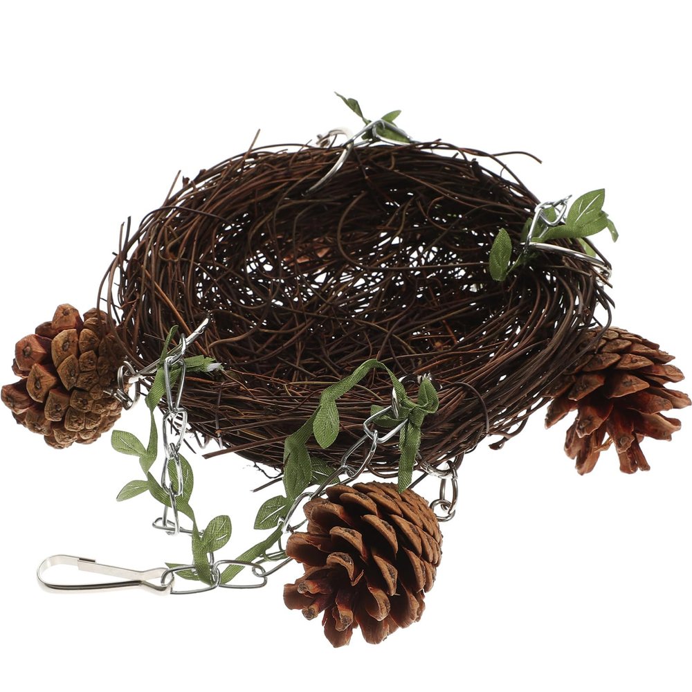 BESPORTBLE Hanging Rattan Bird Nest for Parrot Cages, Comfortable
