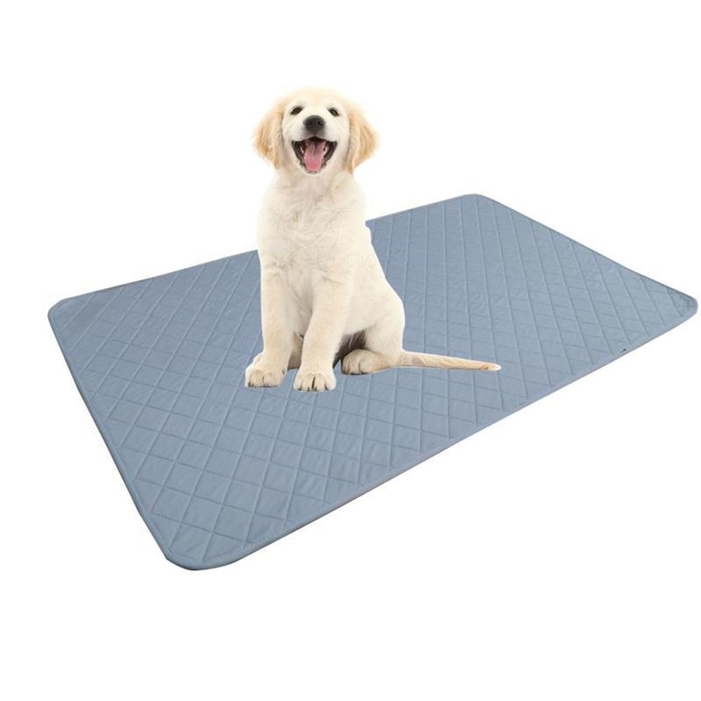 Hearda Washable Reusable Dog Training Pads, Rhombus Quilted, Non-Slip, Light Blue, 50 x 70 cm