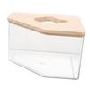 COLLBATH Acrylic Hamster Bath with Wooden Lid and Opening, Transparent view 1