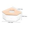 COLLBATH Acrylic Hamster Bath with Wooden Lid and Opening, Transparent view 2