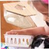 COLLBATH Acrylic Hamster Bath with Wooden Lid and Opening, Transparent view 4