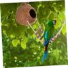 BESPORTBLE Hanging Bird Nest Made of Coconut Shell and Wood, Brown, Decorative Home Play Nest for Parrots and Small Pets view 4