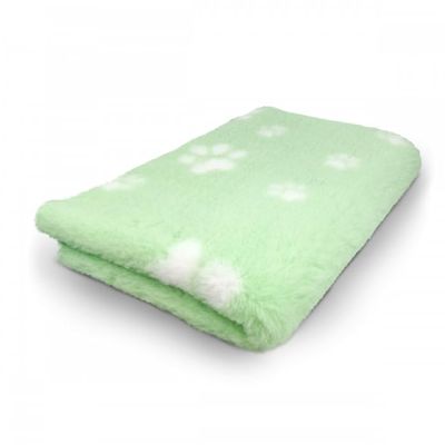 Veterinary Bed / Vet Bed / Drybed, Light Green with White Paws, Various Sizes (50 x 75 cm)