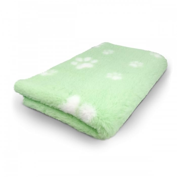 Veterinary Bed / Vet Bed / Drybed, Light Green with White Paws, Various Sizes (50 x 75 cm)