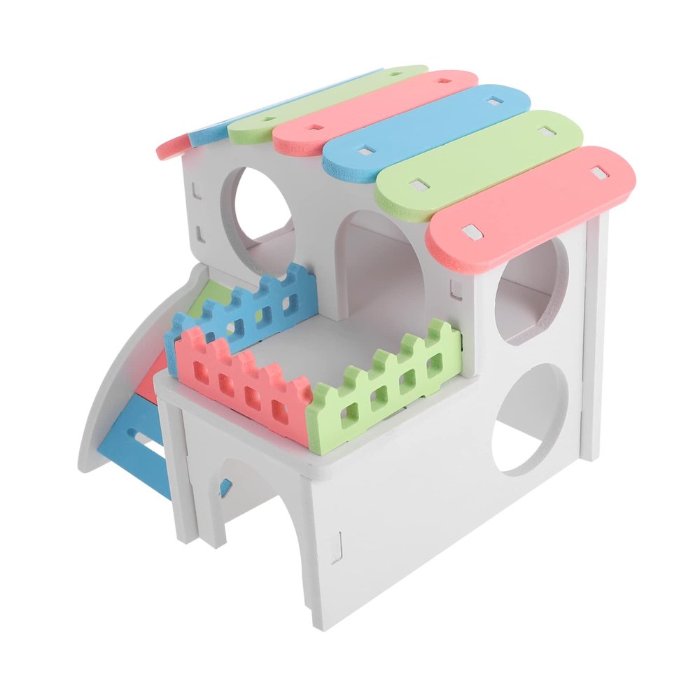 Yardwe Villa-Shaped PVC Hamster House for Small Pets