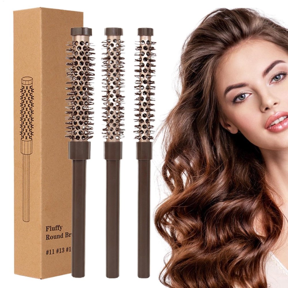 Quiff Roller Round Brush, Hair Styling Comb for Blow-Drying