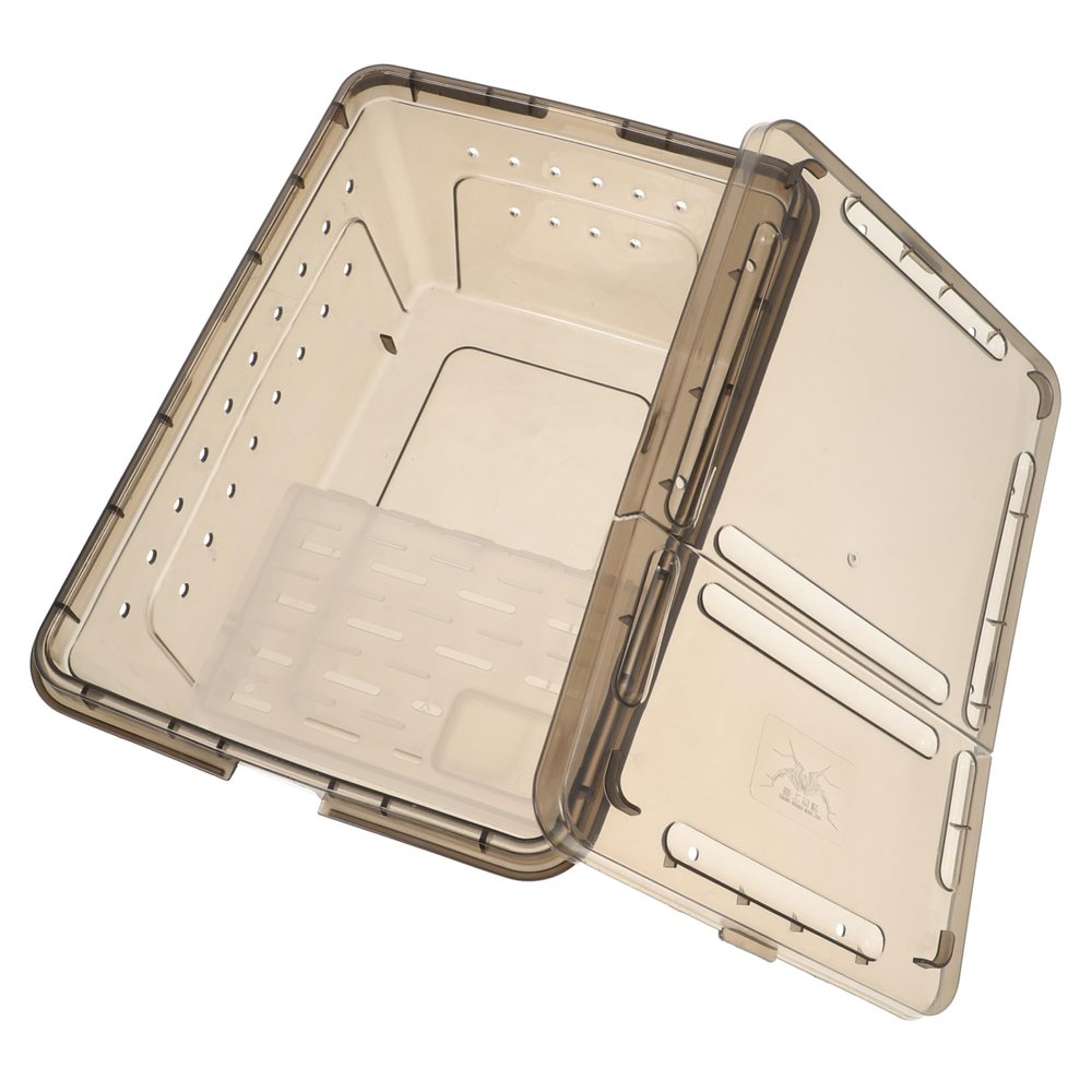 Turtle Tank with Platform, Plastic, Transparent Black