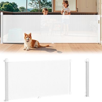 Aufun Retractable Baby and Pet Safety Gate, 0–300 cm, White