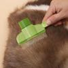 Cat Deshedding Rake Comb with Ergonomic Handle and Click-Cleaning view 3