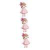 EXAOMBLE 3-Piece Pink Bunny Resin Cake Toppers view 1