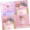 EXAOMBLE 3-Piece Pink Bunny Resin Cake Toppers view 2
