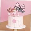 EXAOMBLE 3-Piece Pink Bunny Resin Cake Toppers view 3