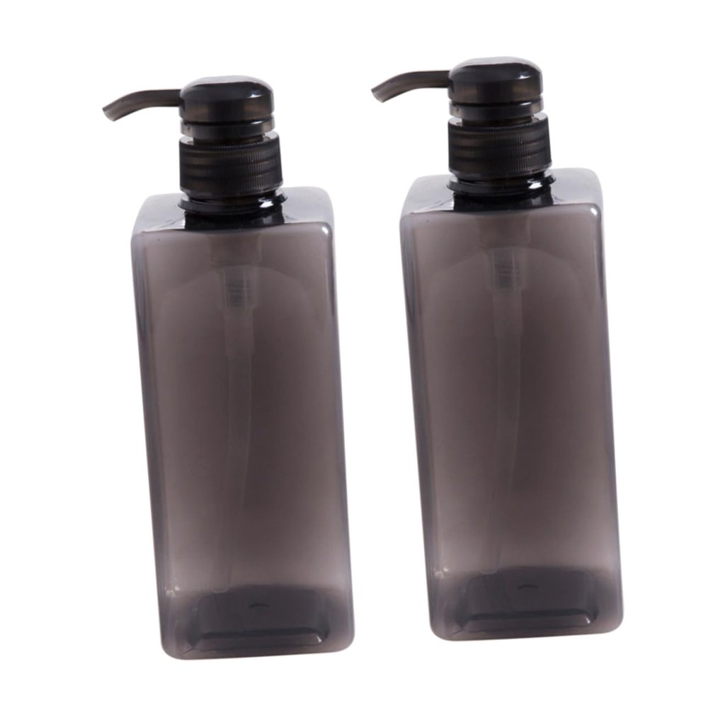 600 ml Black Plastic Pump Bottles, Refillable Containers, 2-Pack