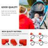 BIUDECO 2-Piece Heart-Shaped Multifunctional Stroller Clips, Red view 2
