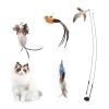 Cat Teaser Toy Set, Retractable Feather Toy, 7-Piece view 1