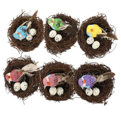 Kisangel Decorative Bird Nest Ornaments, 6-Piece Set