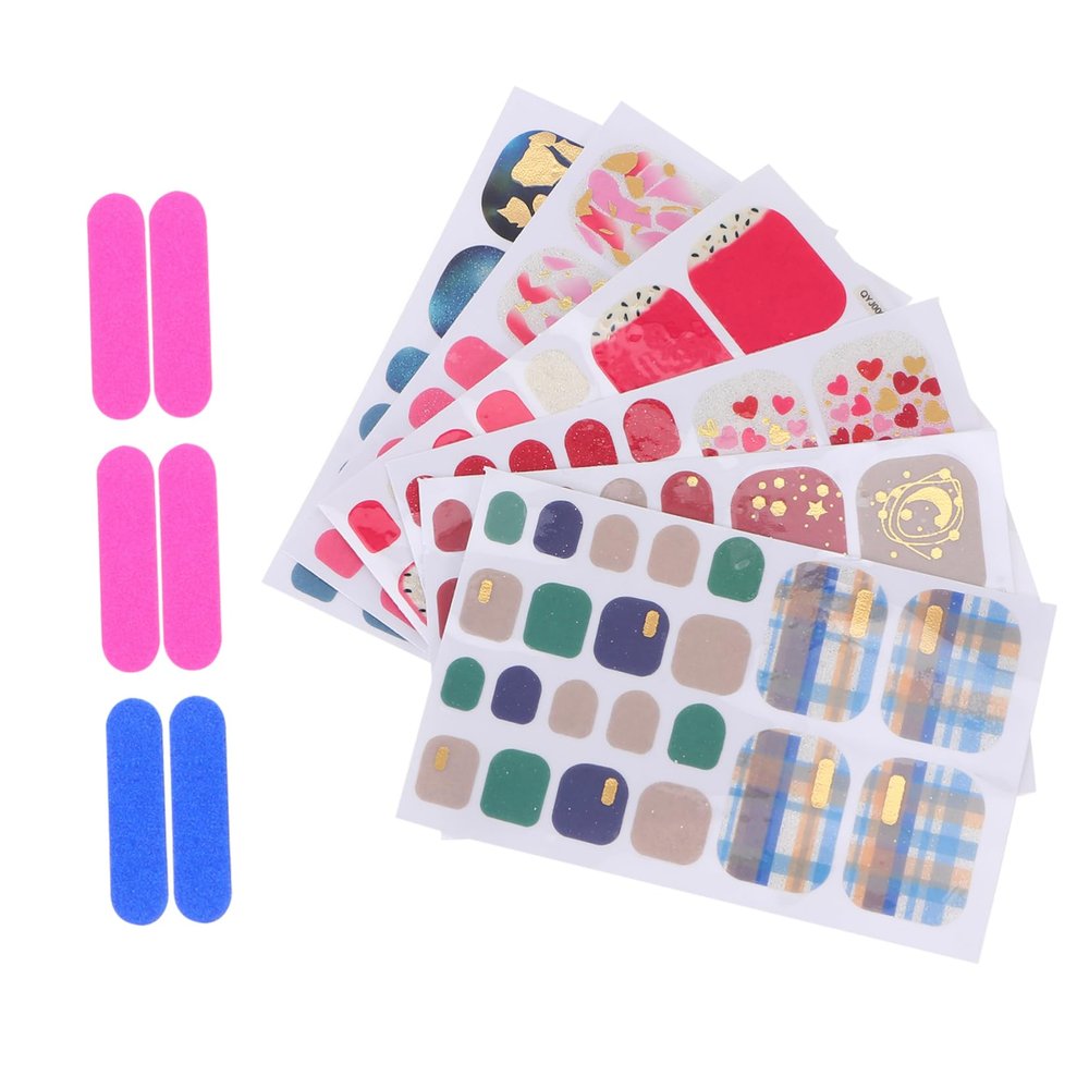 minkissy 30-Sheet Fungel Nail Art Stickers, Self-Adhesive Designs for Creative Nail Art