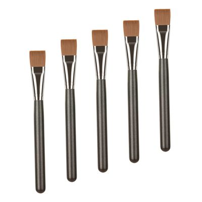 FRCOLOR 5-Piece Flat Mask Brush Set, Mud Mask Applicators, Makeup Brushes for Facial Care and Travel