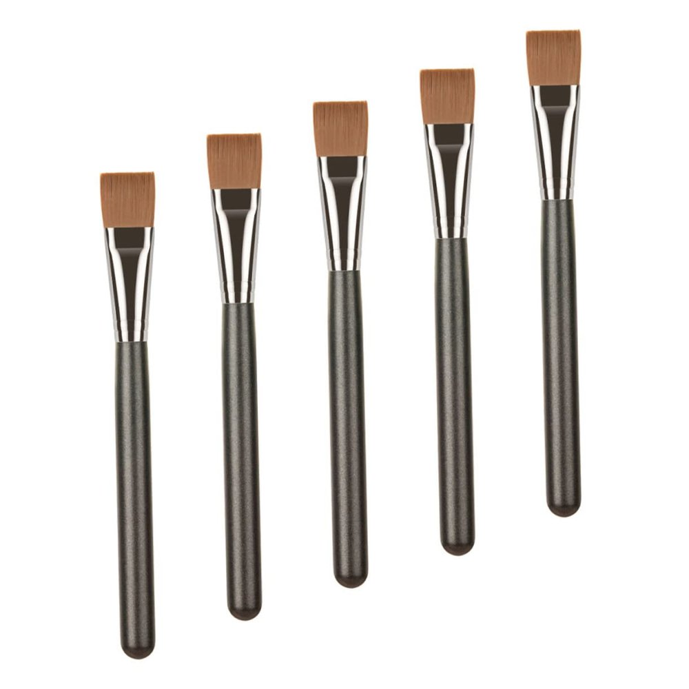 FRCOLOR 5-Piece Flat Mask Brush Set, Mud Mask Applicators, Makeup Brushes for Facial Care and Travel