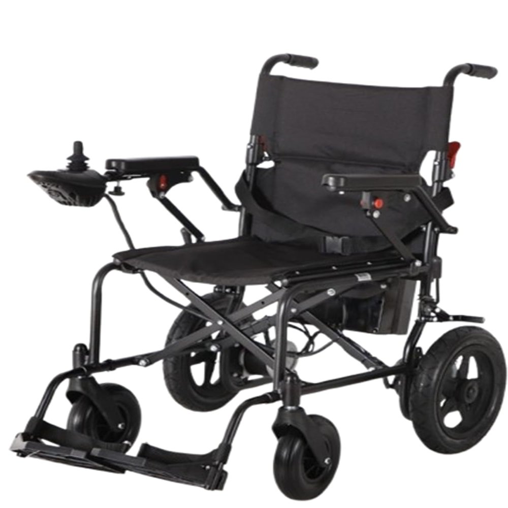 zhyunvd Lightweight Foldable Electric Wheelchair with Headrest