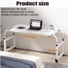 Height-Adjustable Rolling Bed Table, Black view 2
