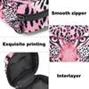 Pink Leopard Menstrual Product Storage Bag with Zipper view 3