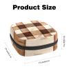 Zippered Menstrual Pad Case, Plaid, Soft, with Storage Pouch view 2
