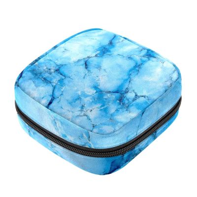 RODAILYCAY Sanitary Storage Bag - Blue Marble Pattern