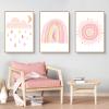 AQCQDQ 3-Piece Nursery Wall Art Set, Rainbow, Clouds and Elephant, Unframed, 50 x 70 cm view 1