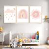 AQCQDQ 3-Piece Nursery Wall Art Set, Rainbow, Clouds and Elephant, Unframed, 50 x 70 cm view 3