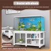 White Aquarium Stand with Wheels and Storage for Reptiles and Aquariums view 3