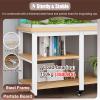 White Aquarium Stand with Wheels and Storage for Reptiles and Aquariums view 4