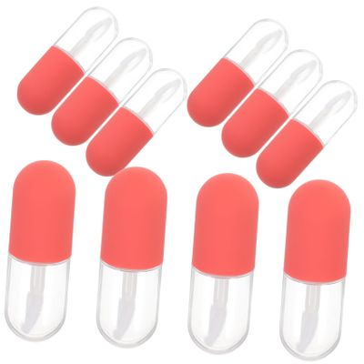 10-Pack 4.5 mL Refillable Empty Lip Gloss Bottles, Red, BPA-Free