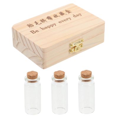 Keepsake Collection Box for Baby Hair, Wooden Storage Box, 3-Piece Set