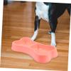 Bone-Shaped Double Bowl for Cats, Red, Plastic view 2