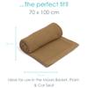 Clair de Lune Organic Knitted Blanket, Soft and Cozy, for Strollers and Car Seats, 70 x 100 cm (Biscuit) view 3
