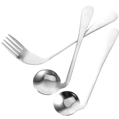 GOOHOCHY Left-Handed Adaptive Cutlery Set, Stainless Steel