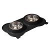 Removable Double Dog Food and Water Bowl for Small and Medium Dogs view 1