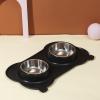 Removable Double Dog Food and Water Bowl for Small and Medium Dogs view 2