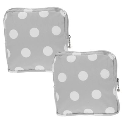 MOLUCKFU 2-Piece Portable Period Storage Pouches for Women, Reusable Zippered Hygiene Organizers with Polka Dots