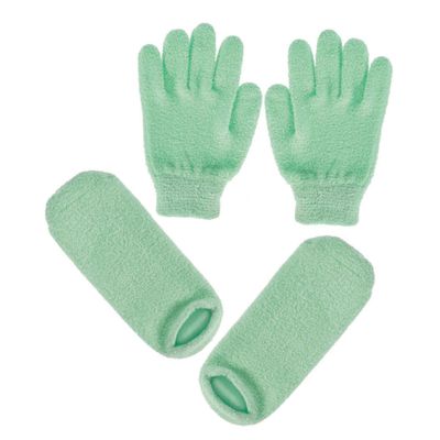 2 Pairs of Fabric and Gel Exfoliating Cosmetic Gloves