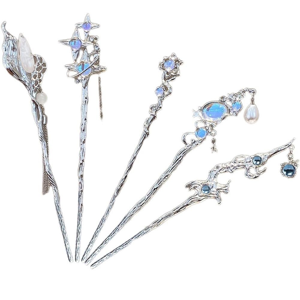 Lpitoy 5-Piece Set of Vintage Chinese Hair Sticks