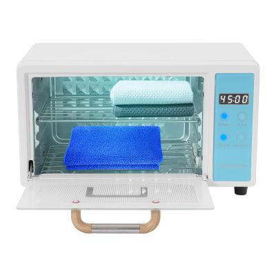 10L UV Disinfection Cabinet, High-Efficiency Nail Tool and Towel Sterilizer, 360° Heating, 2 Adjustable Shelves, 75 Professional Heating Cabinet for Homes and Spas, 33.5 × 22 × 20