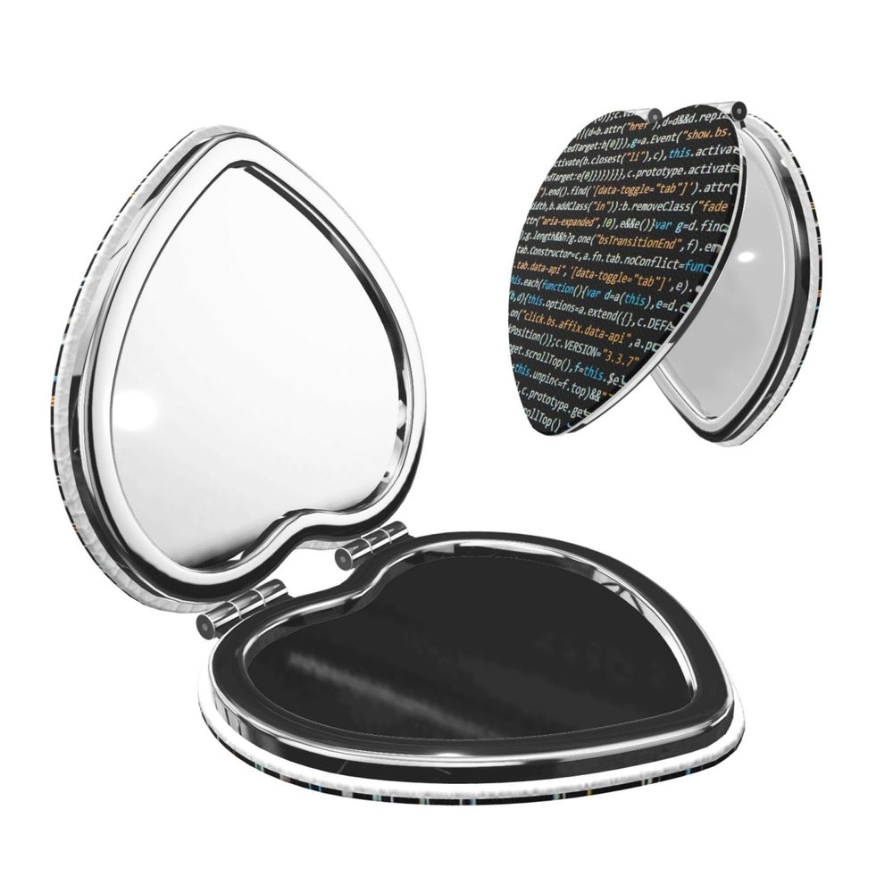 InOmak Programmer Programming Code Travel Makeup Mirror, Portable Pocket Mirror, Double-Sided Magnifying Cosmetic Mirror