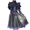 GAYLOP Women's Princess-Style Latex Dress, Party Dress, XXXL, Black with Purple view 2